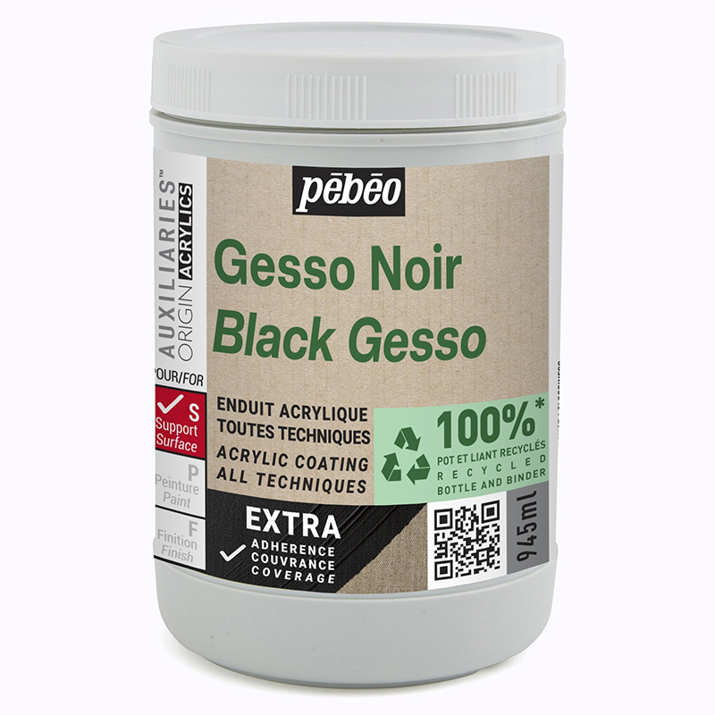 Image of Akrylmedium Pebeo ORIGIN BLACK GESSO STUDIO GREEN 945ML 818626 3167868186264