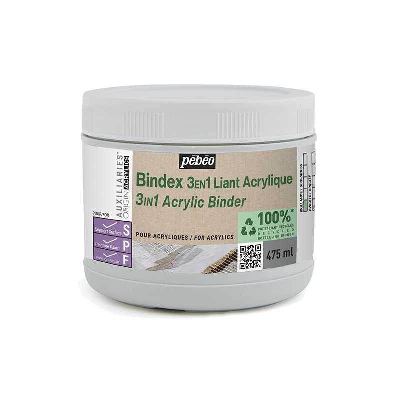Image of Akrylmedium Pebeo ORIGIN BINDEX 3IN1 ACRYLIC BINDER STUDIO GREEN 475ML 818635 3167868186356