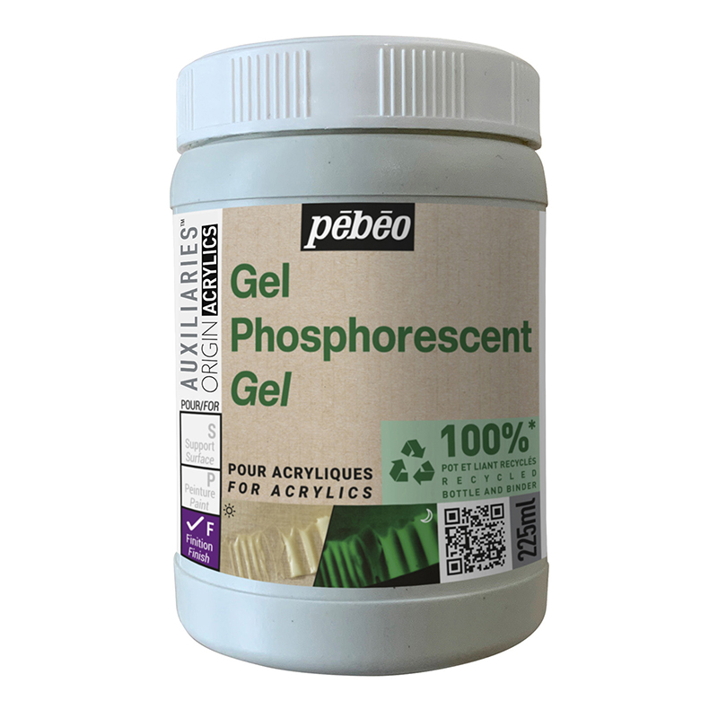 Image of Akrylmedium Pebeo ORIGIN PHOSPHORESCENT GEL STUDIO GREEN 225ML 818643 3167868186431