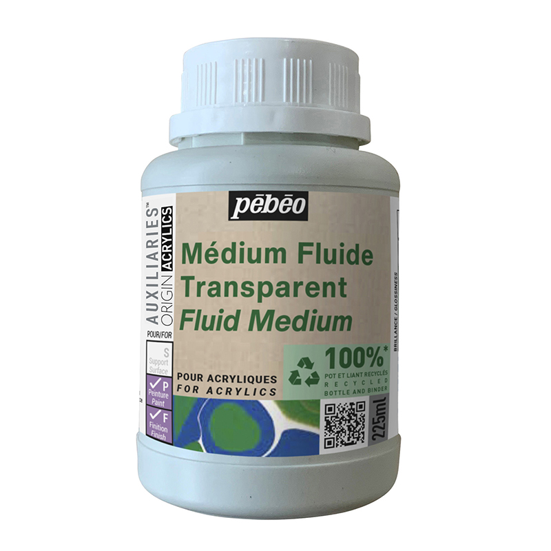 Image of Akrylmedium Pebeo ORIGIN TRANSPARENT FLUID MEDIUM STUDIO GREEN 225ML 818653 3167868186530