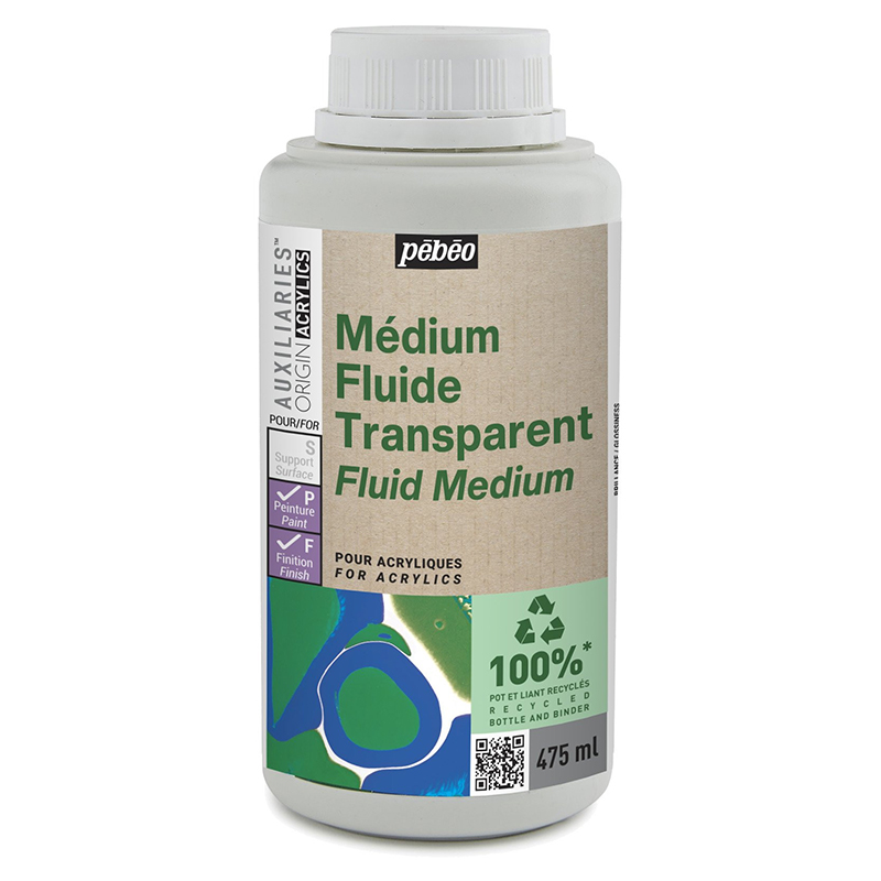 Image of Akrylmedium Pebeo ORIGIN TRANSPARENT FLUID MEDIUM STUDIO GREEN 475ML 818655 3167868186554
