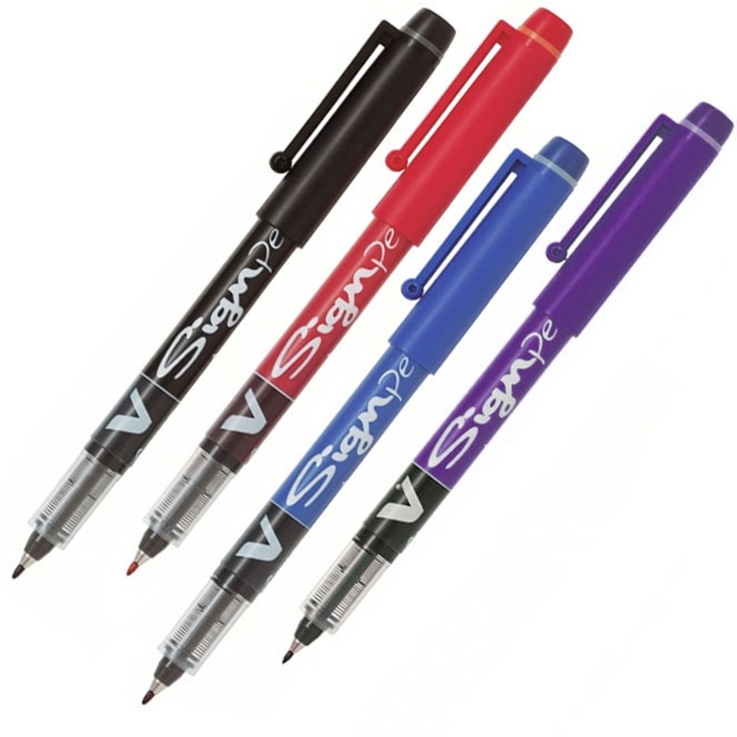 Image of Fiberpenna Pilot V-Sign Pen Svart    SW-VSP-B (12F) 134654 4902505134654