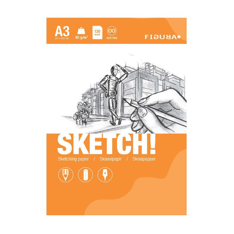 Image of Skissblock Figura SKETCH A3 210x297 95g 120ark 3140046 7021181472731