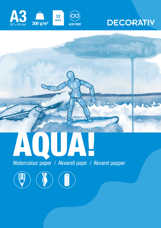 Image of Akvarellblock AQUA A3 300g 12 ark 3140233 7031181472847