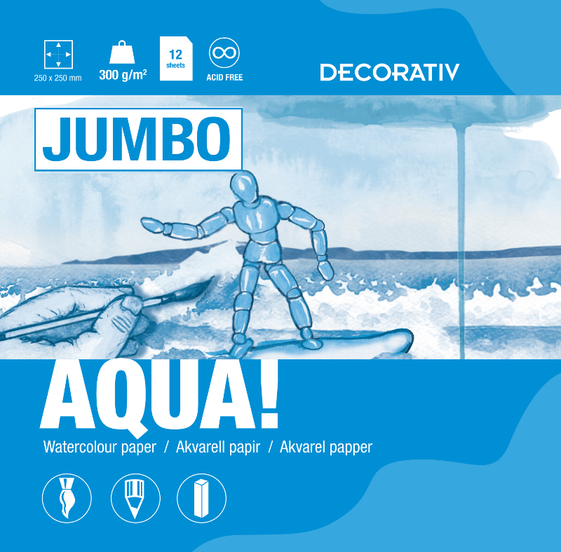 Image of Akvarellblock AQUA JUMBO 25x25cm 300g 50 ark 3140242 7021181472779