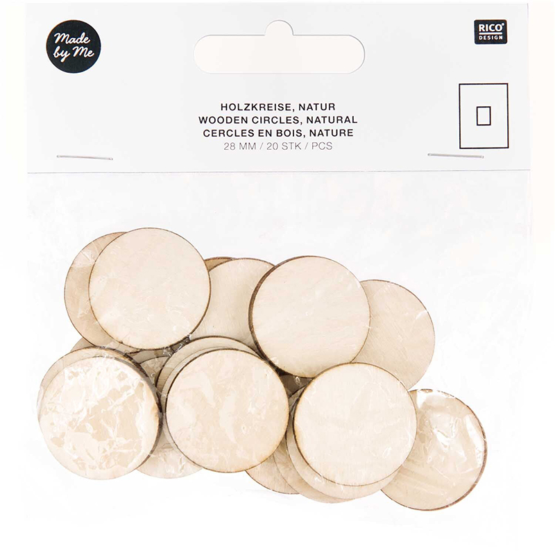Image of Trädelar RICO Design WOODEN CIRCLES SMALL, NATURAL, 28MM, 20PCS 500194 4065166007719