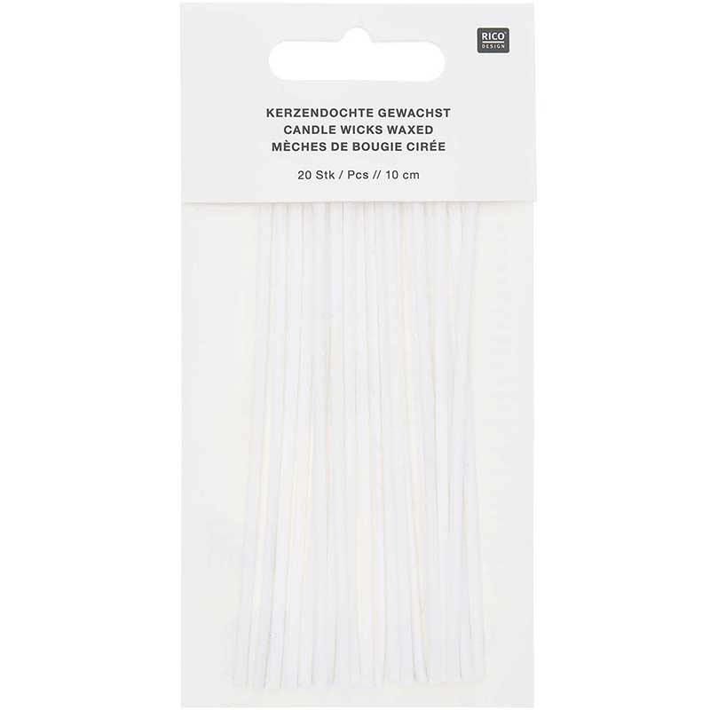 Image of Ljusvekar RICO Design Vaxad Candle wicks waxed, 10cm, 20 pcs 500263 4065166015363