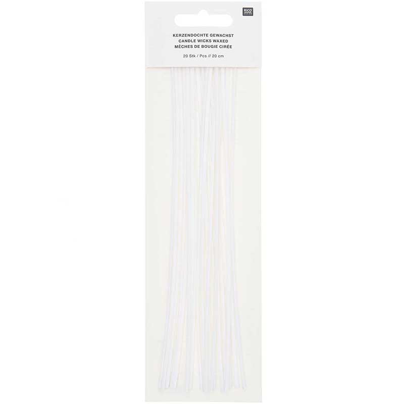 Image of Ljusvekar RICO Design Vaxad Candle wicks waxed, 20cm, 20 pcs 500264 4065166015370