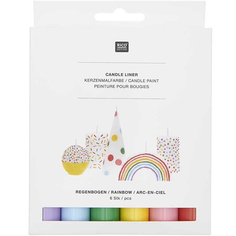 Image of Ljuspenna RICO Design Candle liner candle paint set rainbow, 6 pcs 500323 4065166020558