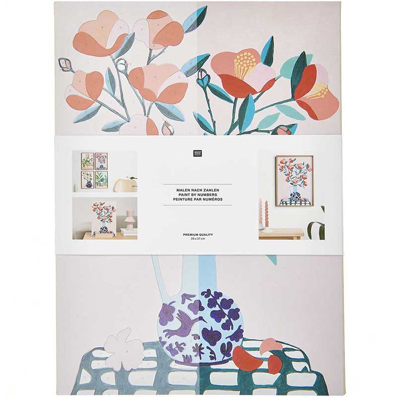 Image of Målarset RICO Design Paint by numbers kit, Camelia, 26 x 37 cm 800168 4065166030854