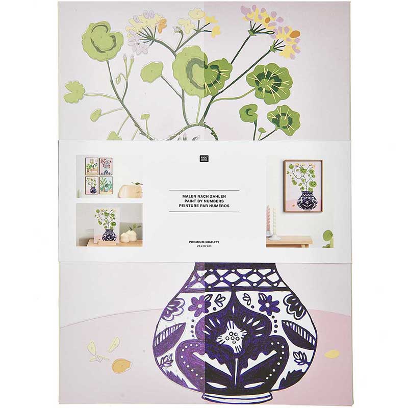 Image of Målarset RICO Design Paint by numbers kit, Geranium, 26 x 37 cm 800169 4065166030861