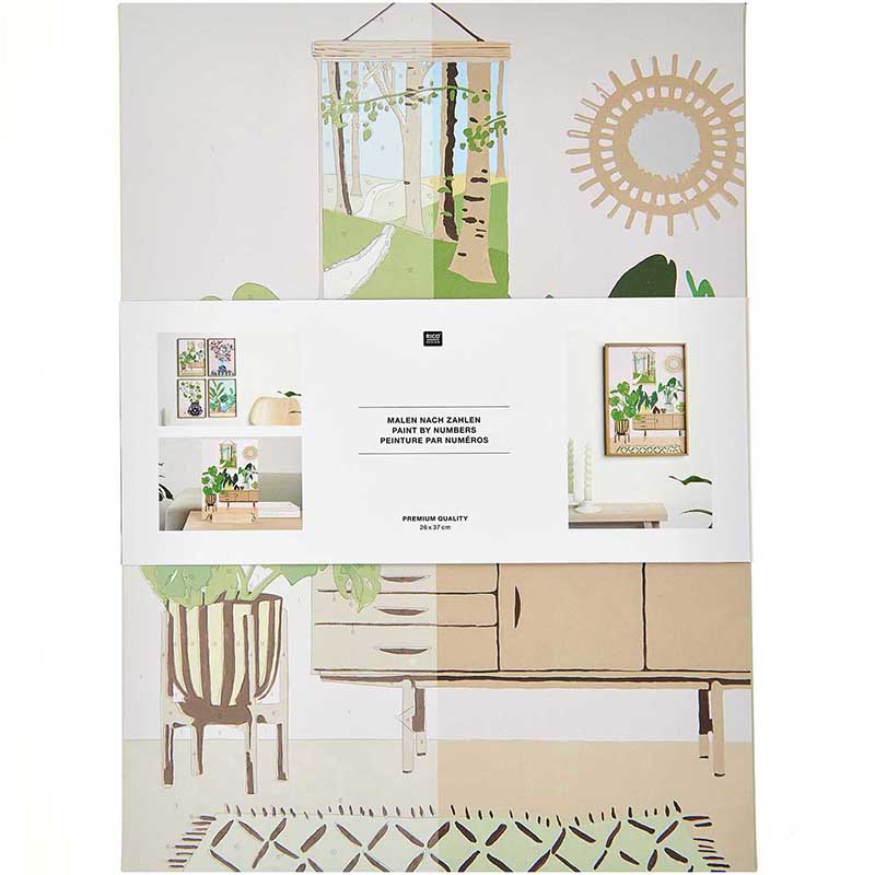 Image of Målarset RICO Design Paint by numbers kit, Urban Jungle, 26 x 37 cm 800170 4065166036122