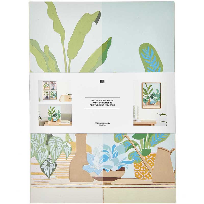 Image of Målarset RICO Design Paint by numbers kit, Plants, 26 x 37 cm 800171 4065166036139