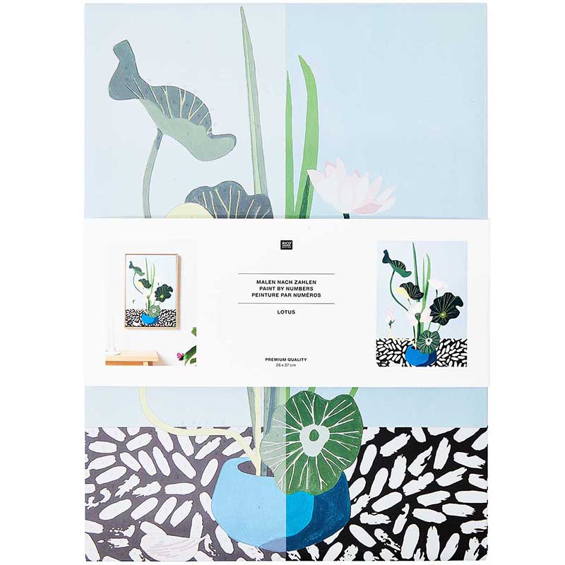Image of Paint by numbers set RICO, Lotus, 26 x 37 cm, FSC 100% 800643 4065166076913