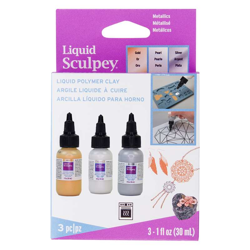 Image of Lera Liquid Sculpey Multipack -- Metallics, 3 x 1 fl oz (30 ml) ALSMET1 823561 715891141168