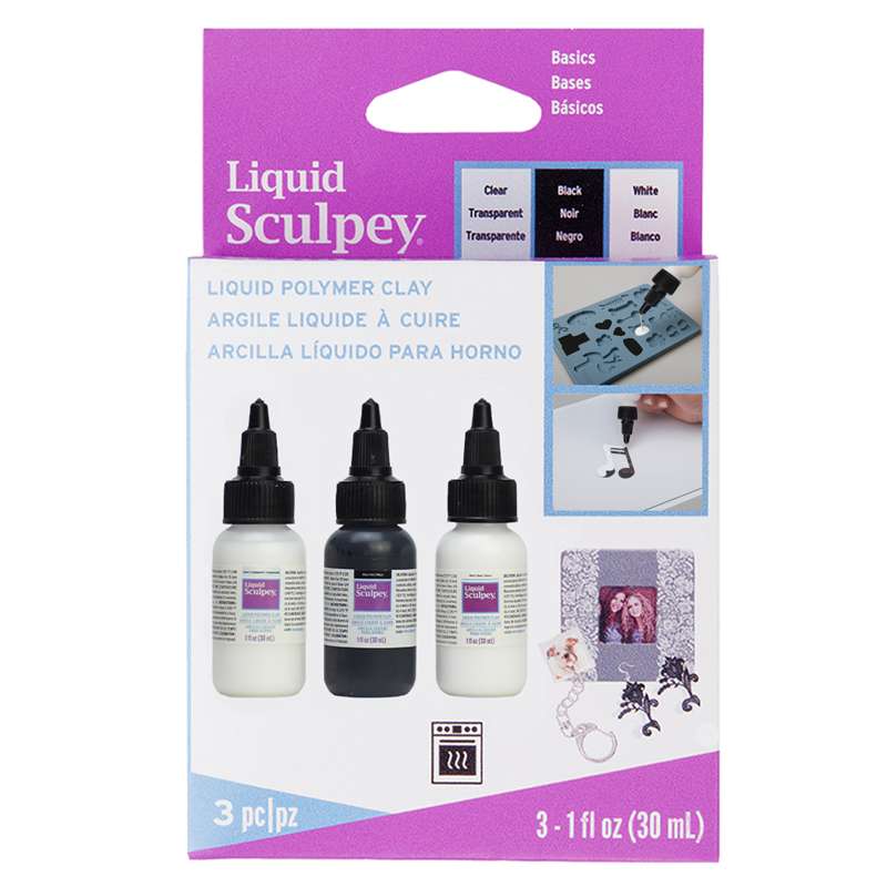 Image of Lera Liquid Sculpey Multipack -- Basics, 3 x 1 fl oz (30 ml) ALSTNT1 823563 715891141175