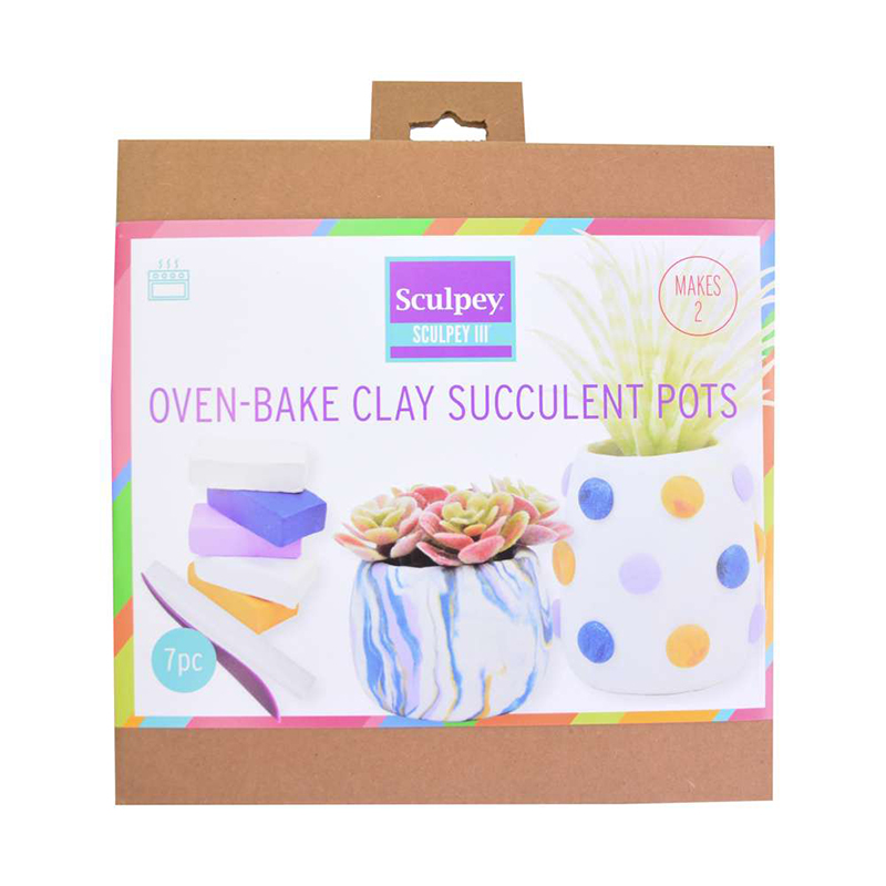 Image of Lera Sculpey III Oven Bake Clay Succulent Pots 814103 715891410318