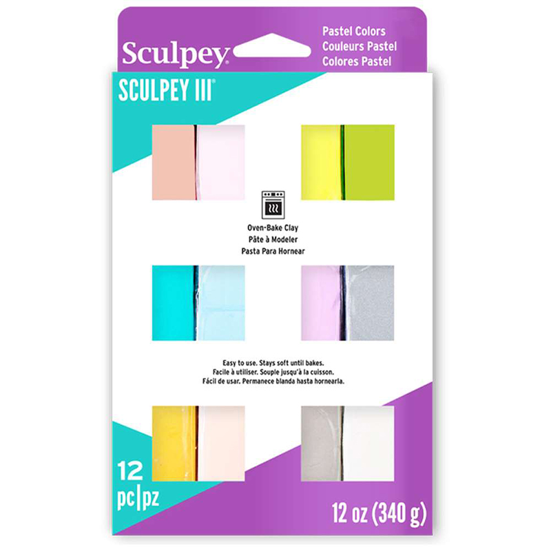 Image of Lera Sculpey III Multipack -- Pearl & Pastel 12 X 1 Oz.  S3VMP-6 (3F) 836003 715891112472