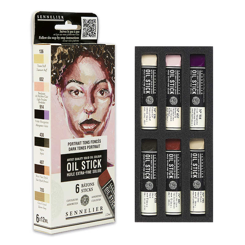 Image of Oil Stick Sennelier 6x12ml Mini oilstick Dark tones Portrait 13011602 3046451966394