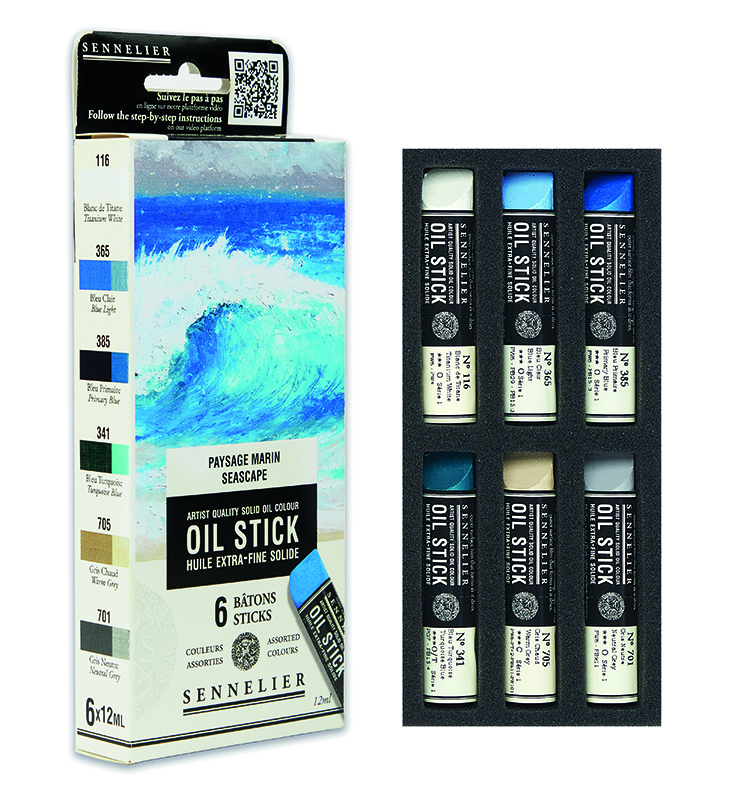 Image of Oil Stick Sennelier 6x12ml Mini oilstick Seascape 13011604 3046451966417