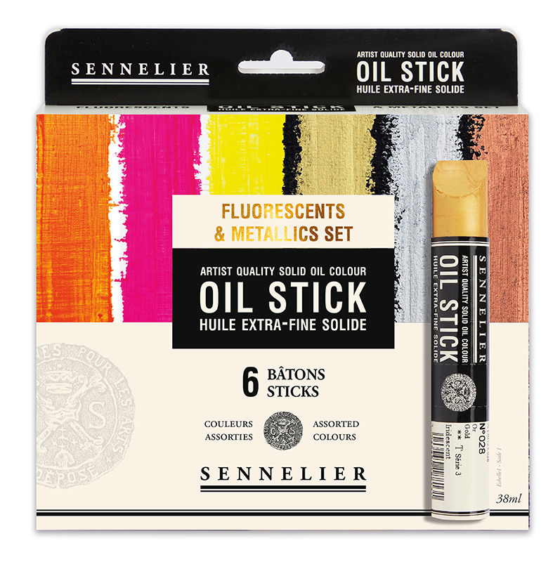 Image of Oil Stick Sennelier 6x38ml Flurescent & Metallics 13012301 3046451969883