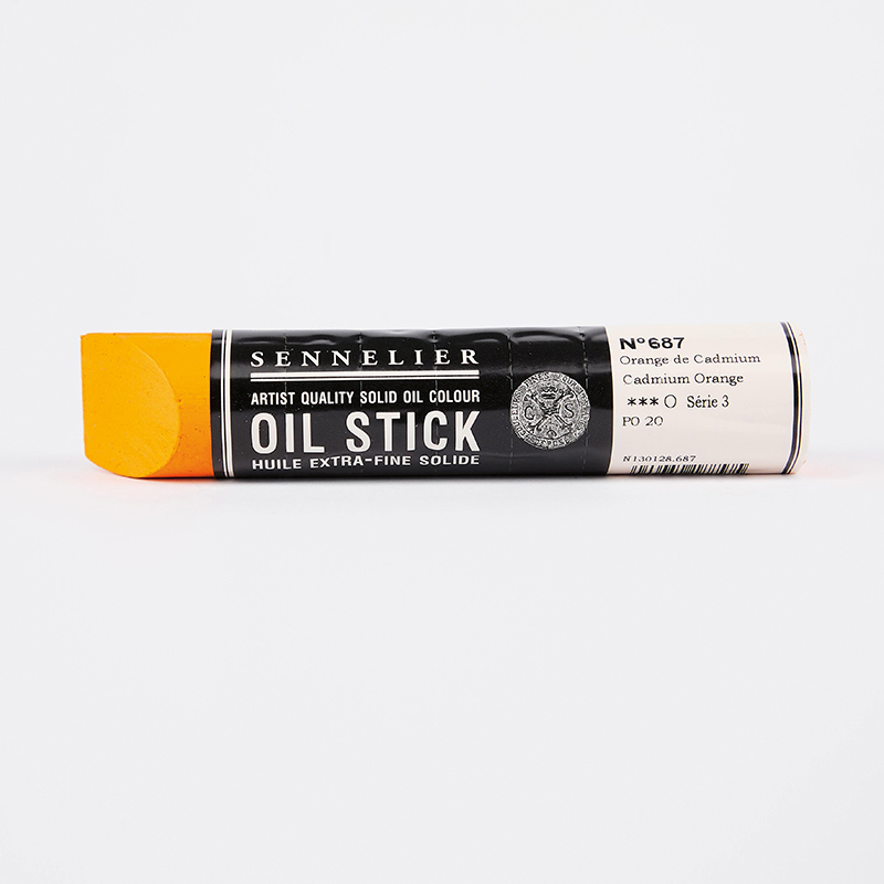 Image of Oil Stick LARGE Sennelier S3 - Cadmium orange 687 130128687 3046450188575