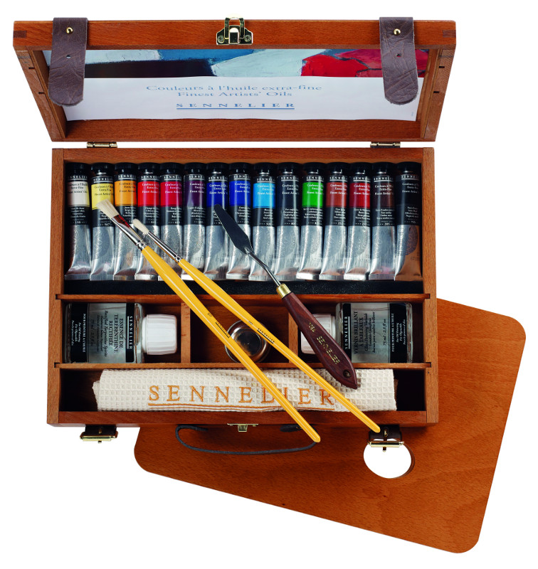 Image of Oljefärgset Sennelier Artist Träskrin 15 tuber á 21 ml 130355 3046450480471