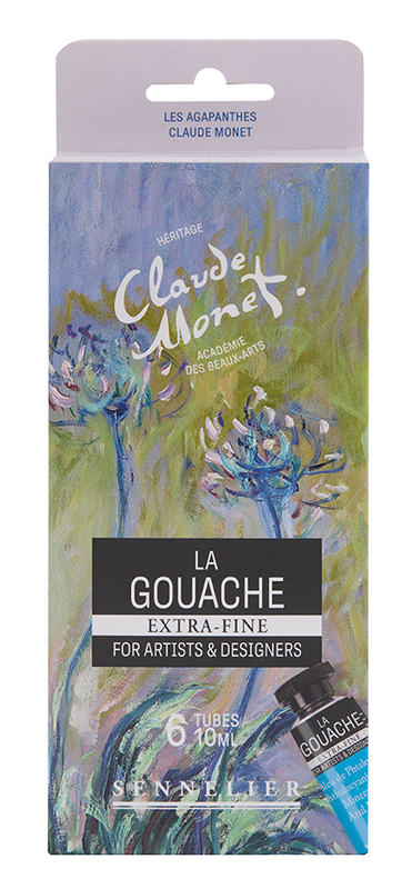 Image of Gouacheset Sennelier Artist Gouache 6 tubes 10 ml  - Claude Monet - Agapanthus 13052607 3046452011109