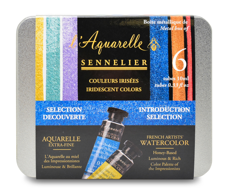 Image of Akvarellset Sennelier Artist L´Aquarelle iridescent 6x10 ml metal box - Introduction 13162501 3046451951659