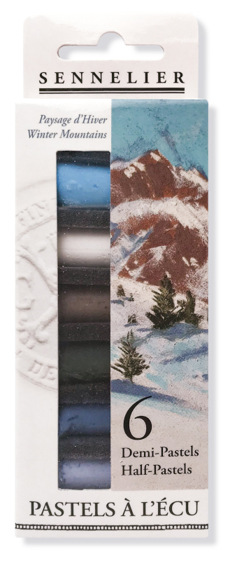 Image of Mjukpastell Sennelier Cardboard box - 6 1/2 pastel "à l'écu" - Winter Mountains 13228807 3046451925858