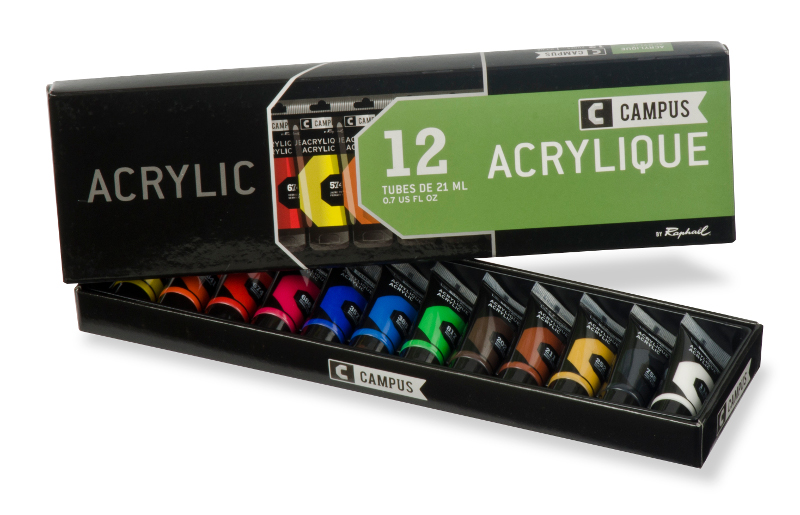 Image of Akrylfärgset Campus 12x21ml tuber 13172000 3046450021926