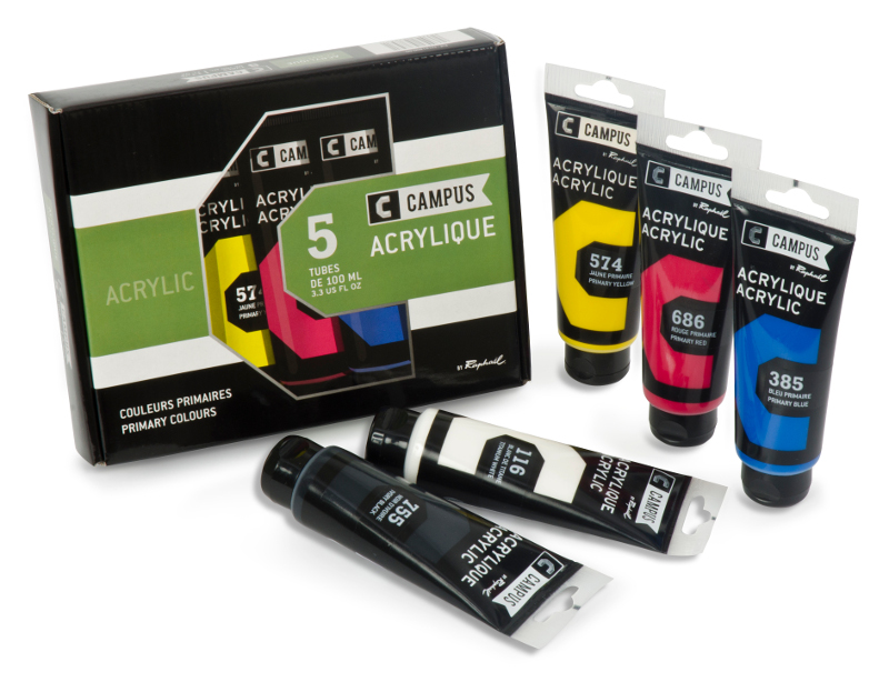 Image of Akrylfärgset Campus 5x100ml tuber 13180000 3046450438571