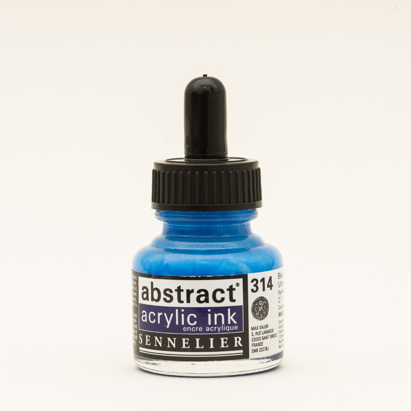 Image of Akrylfärg TILLFÄLLIGT UR PRODUKTION Sennelier Abstract Acrylic Ink 30 ml Ultramarine Blue 314 (3F) 134110314 3046451891504
