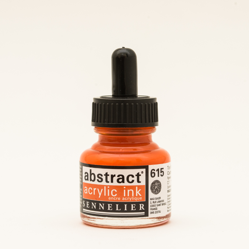 Image of Akrylfärg Sennelier Abstract Acrylic Ink 30 ml Cadmium Red Orange hue 615 (3F) 134110615 3046451891399