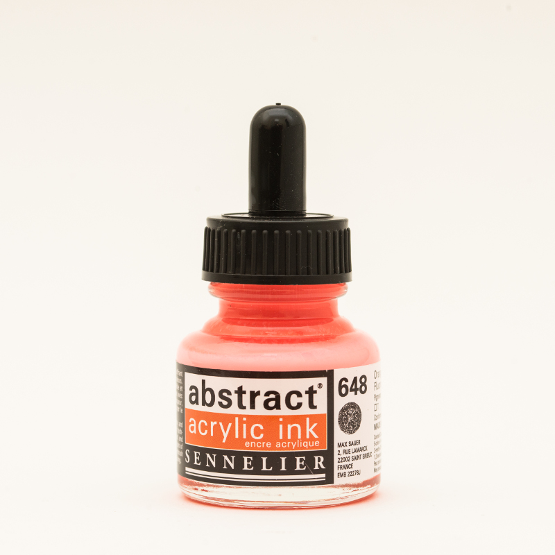 Image of Akrylfärg Sennelier Abstract Acrylic Ink 30 ml Fluo Orange 648 (3F) 134110648 3046451891740