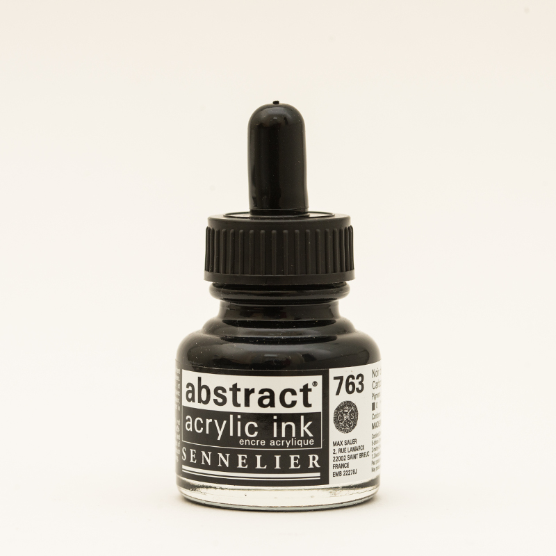 Image of Akrylfärg Sennelier Abstract Acrylic Ink 30 ml Carbon Black 763 (3F) 134110763 3046451891696