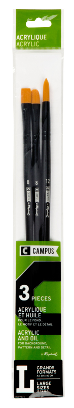 Image of Syntetpenselset Campus 3 acrylic brushes L  (3F) 1040400 3046450012054