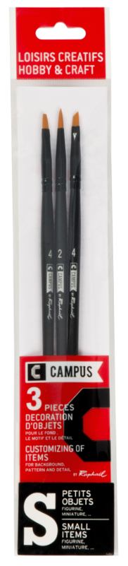 Image of Syntetpenselset Campus 3 hobby brushes S  (3F) 1041400 3046450014027