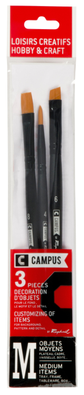 Image of Syntetpenselset Campus 3 Hobby brushes M  (3F) 1041500 3046450015291