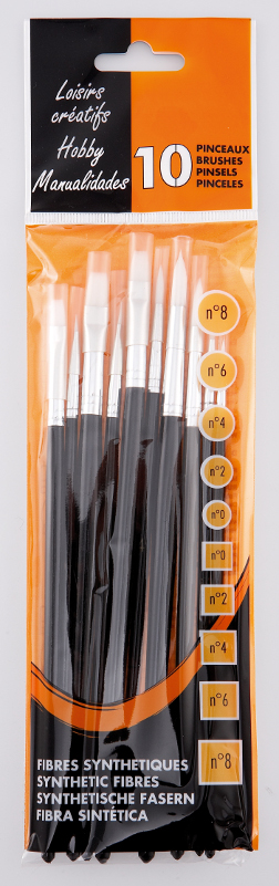 Image of Penselset 10 syntethobbypenslar kort skaft 10531 3046450050278