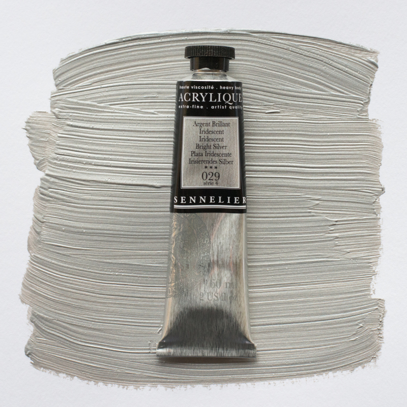 Image of Akrylfärg Sennelier 60ml Iridescent Bright Silver S4 029 (3F) 120021029 3046450064749