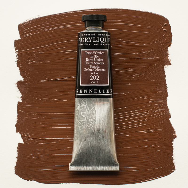 Image of Akrylfärg Sennelier 60ml Burnt Umber S1 202 (3F) 120021202 3046450064039