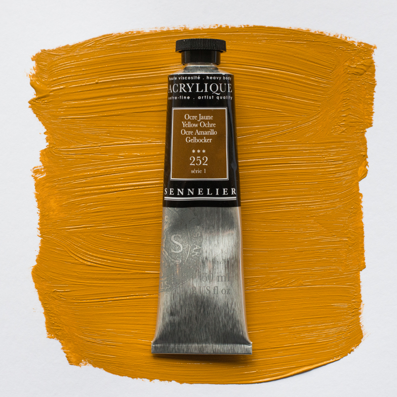 Image of Akrylfärg Sennelier 60ml Yellow Ochre S1 252 (3F) 120021252 3046450064107
