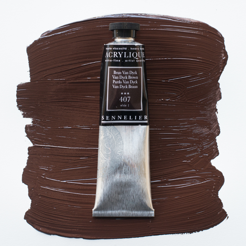 Image of Akrylfärg Sennelier 60ml Van Dyck Brown S1 407 (3F) 120021407 3046450064145