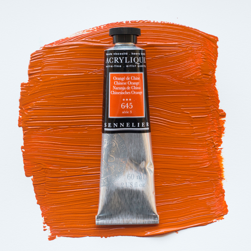 Image of Akrylfärg Sennelier 60ml Chinese Orange S3 645 (3F) 120021645 3046450064664