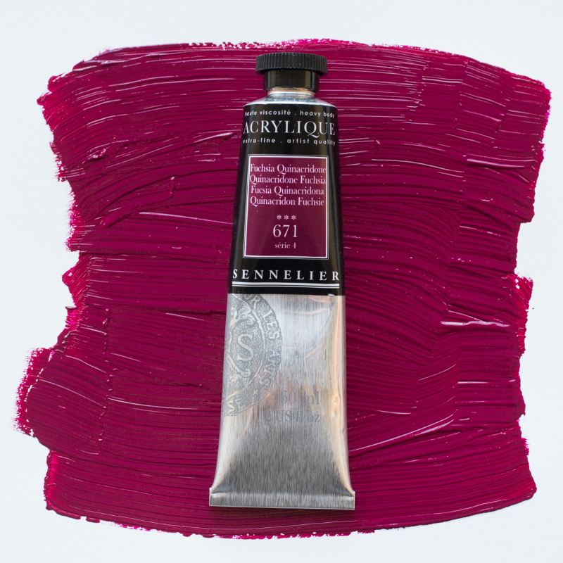 Image of Akrylfärg Sennelier 60ml Quinacridone Fuchsia S4 671 (3F) 120021671 3046450064824