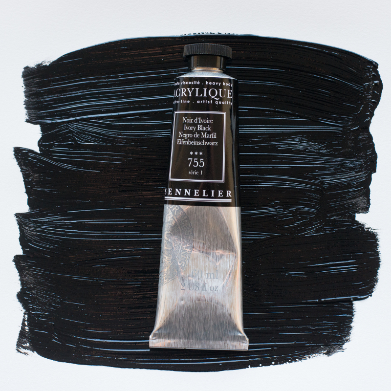 Image of Akrylfärg Sennelier 60ml Ivory Black S1 755 (3F) 120021755 3046450064220