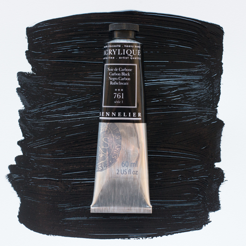 Image of Akrylfärg Sennelier 60ml Carbon Black S1 761 (3F) 120021761 3046450064244
