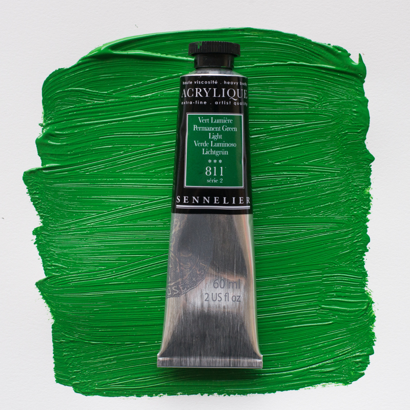 Image of Akrylfärg Sennelier 60ml Permanent Green Light S2 811 (3F) 120021811 3046450064527