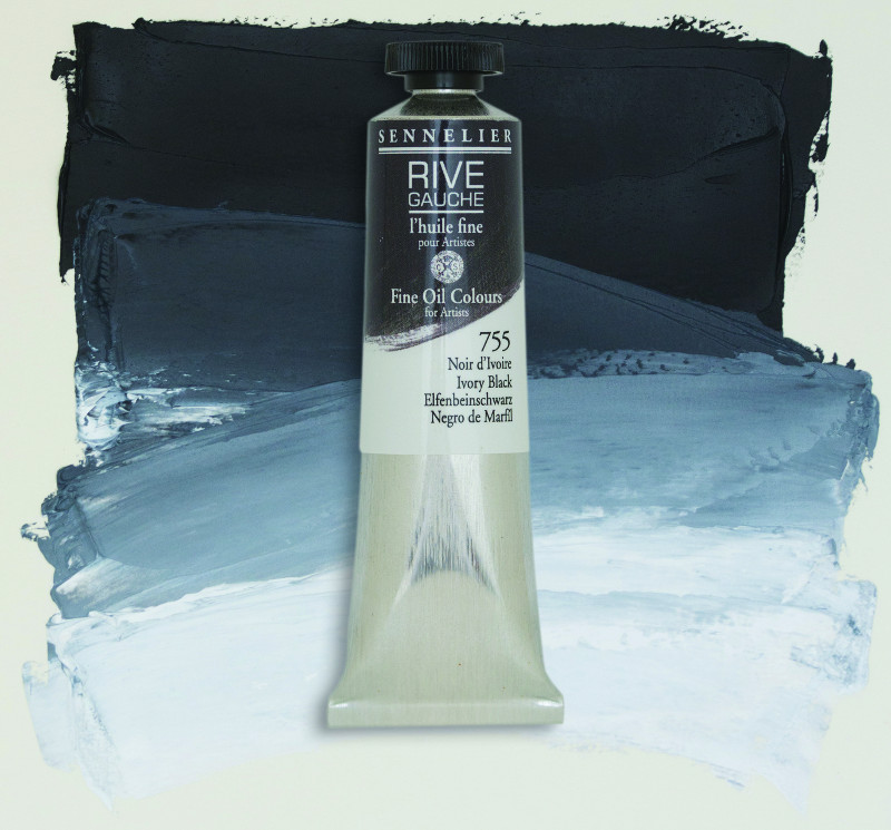 Image of Oljefärg Sennelier Rive Gauche 200ml  Ivory Black 755 130332755 3046450766384